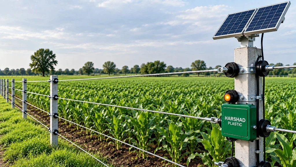 Harshad Plastic Agricultural Solar Fencing in Real Farm Installation
