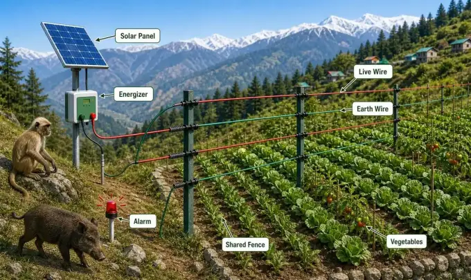 Wild Boar Agricultural Solar Fence